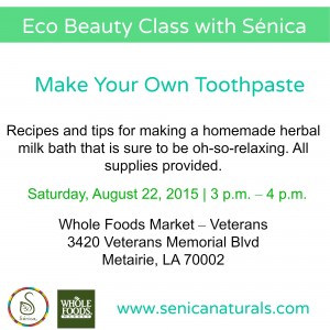 Make Your Own Toothpaste WFM Veterans August 2015